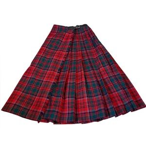 Vintage Canadian tartan, red and green plaid, s-m